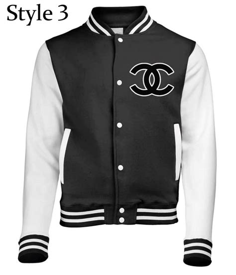 varsity patch chanel|CC Patch Coco Chanel Varsity Jacket .